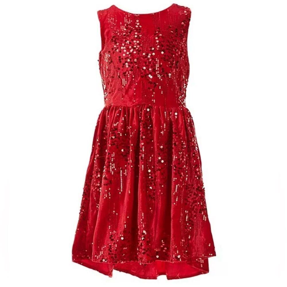Rare Editions Sleeveless Sequin-Embellished Velvet Dress Size 4T